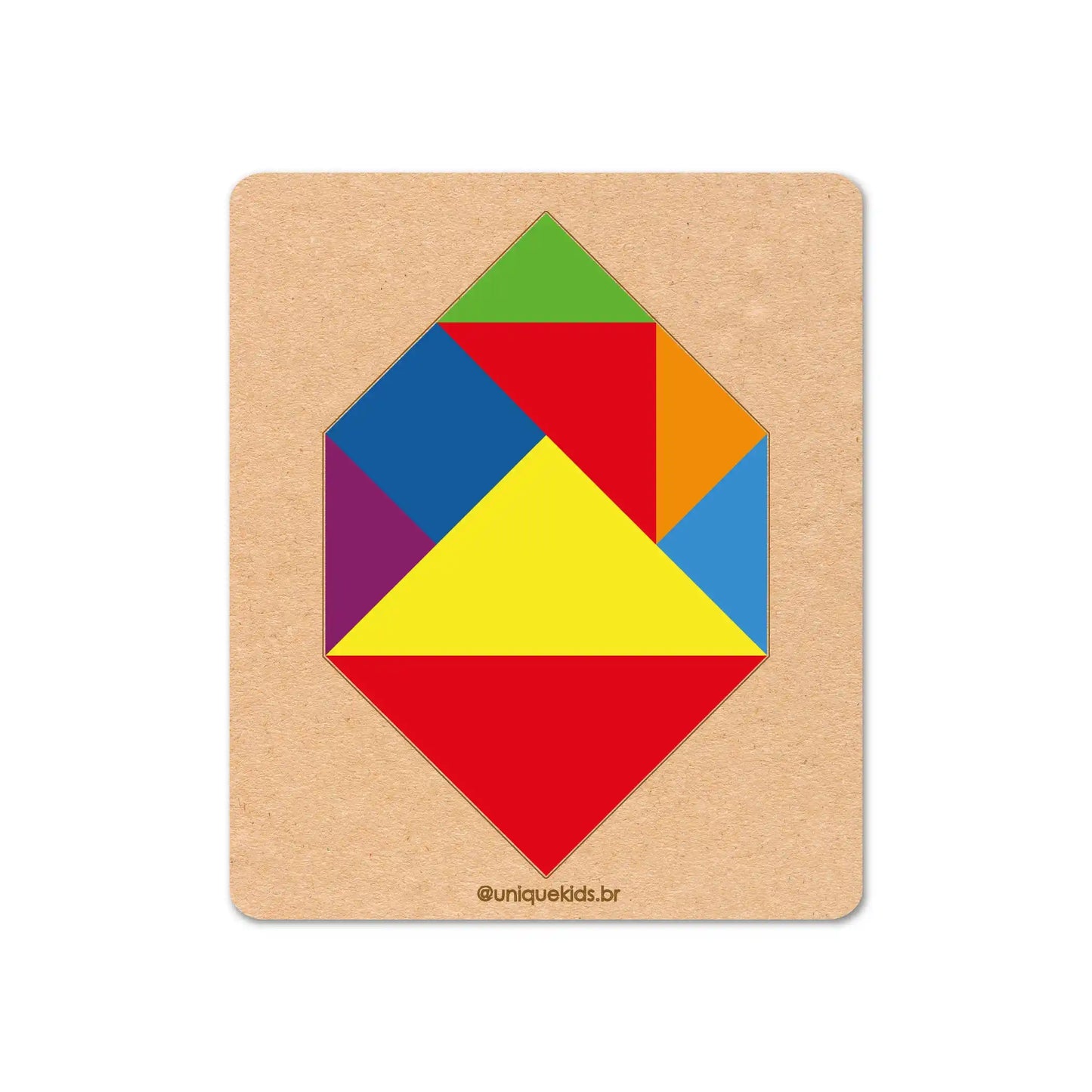 Combo Tangram: 4 unidades (Quadrado, Hexágono, Losango e Coração)