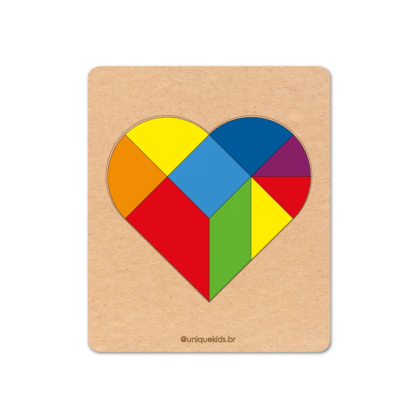 Combo Tangram: 4 unidades (Quadrado, Hexágono, Losango e Coração)