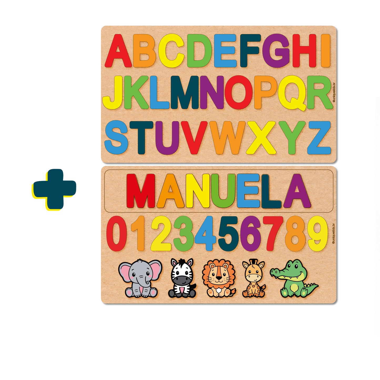 Combo Nome Com Animais E Números + Alfabeto (Forma)