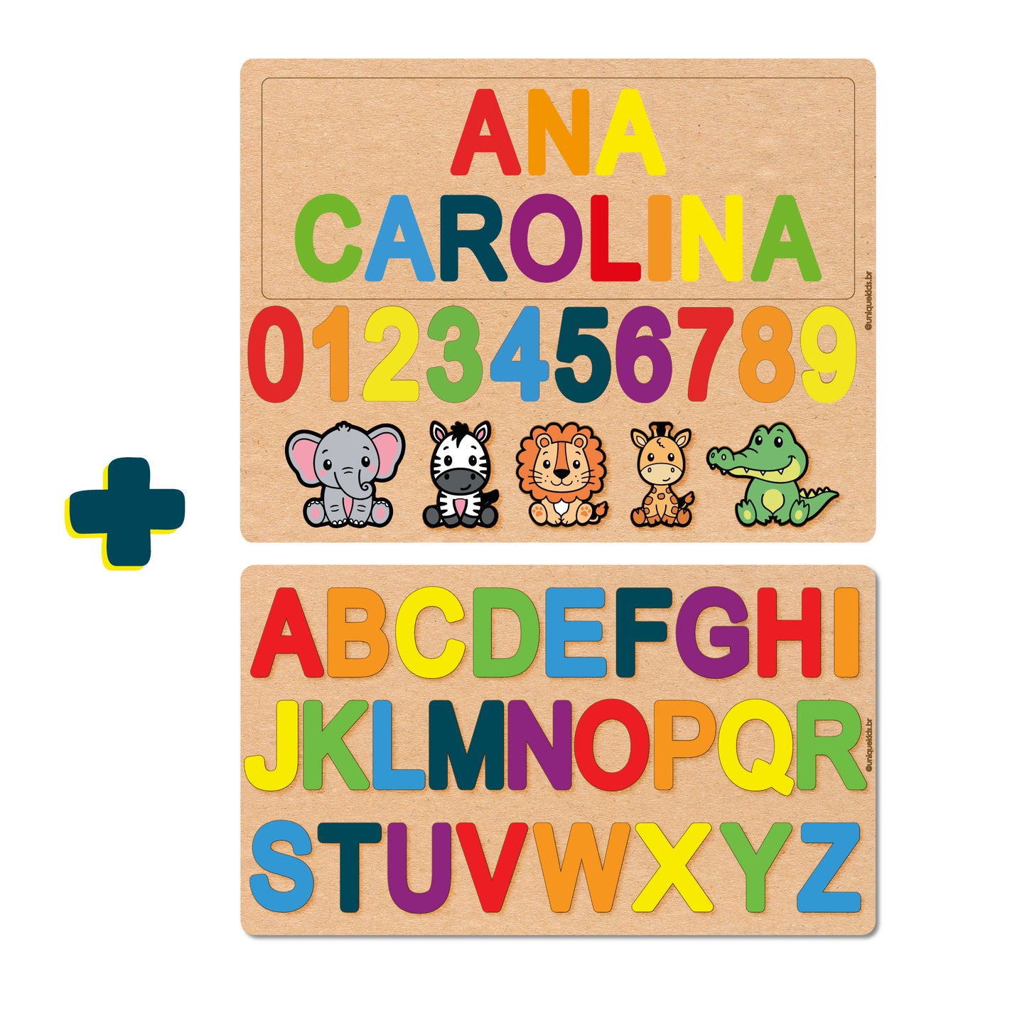 Combo Nome Composto com números e animais (FORMA) + alfabeto (FORMA)