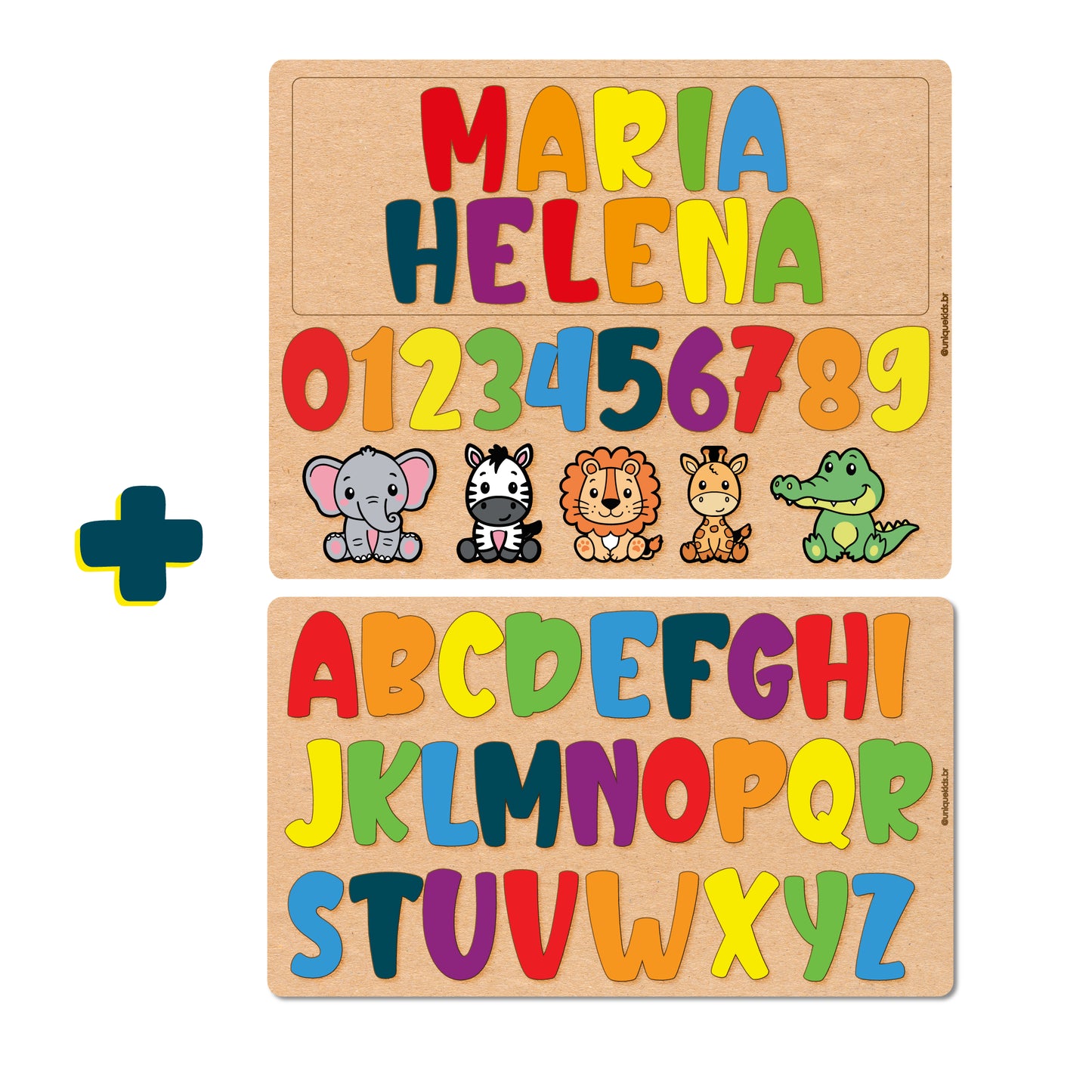 Combo Nome Composto com números e animais + alfabeto