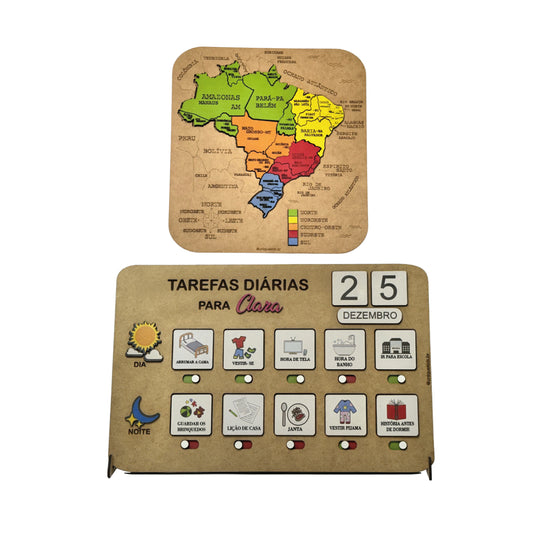 Combo Tarefas diárias + Mapa do Brasil