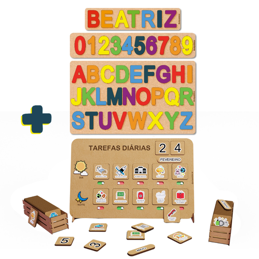 Combo Tarefas diárias + Nome + Alfabeto + Números