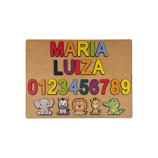 Brinquedo Educativo - Nome Composto Com Animais E Números (FORMA)