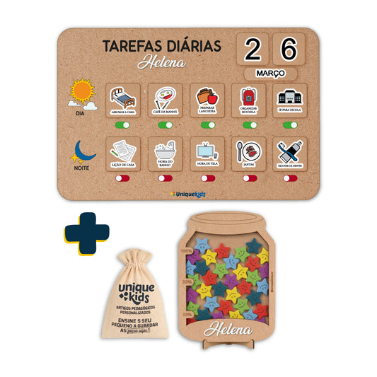Tarefas diárias + Pote da conquista personalizados