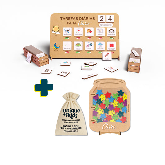 Combo Tarefas diárias + Pote da conquista personalizados