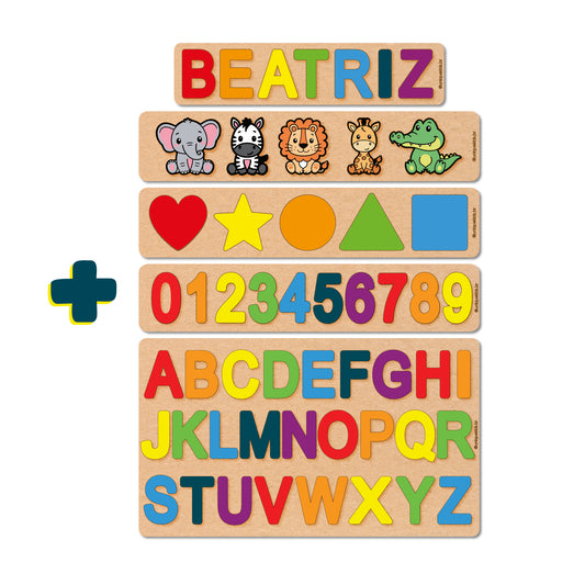 Combo UniqueKids (Forma): Nome + Alfabeto + Números + Formas + Animais