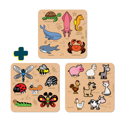 Combo Animais: Marinhos, Campo e Insetos