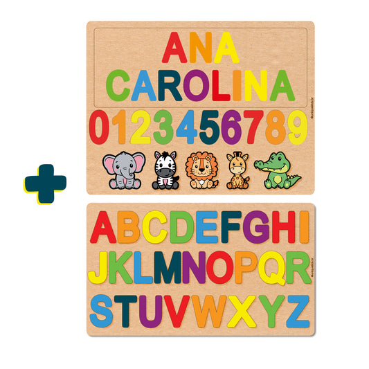 Combo Nome Composto com números e animais (FORMA) + alfabeto (FORMA)