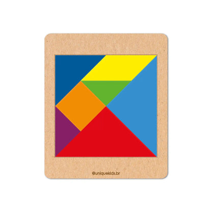 Combo Tangram: 4 unidades (Quadrado, Hexágono, Losango e Coração)