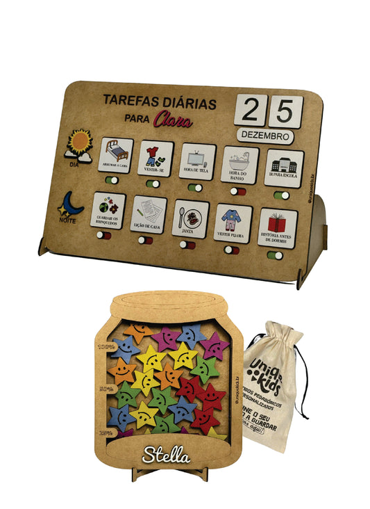 Combo Tarefas diárias + Pote da conquista personalizados