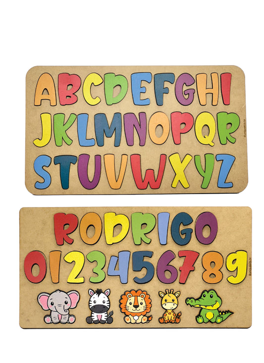 Combo Nome Com Animais E Números + Alfabeto