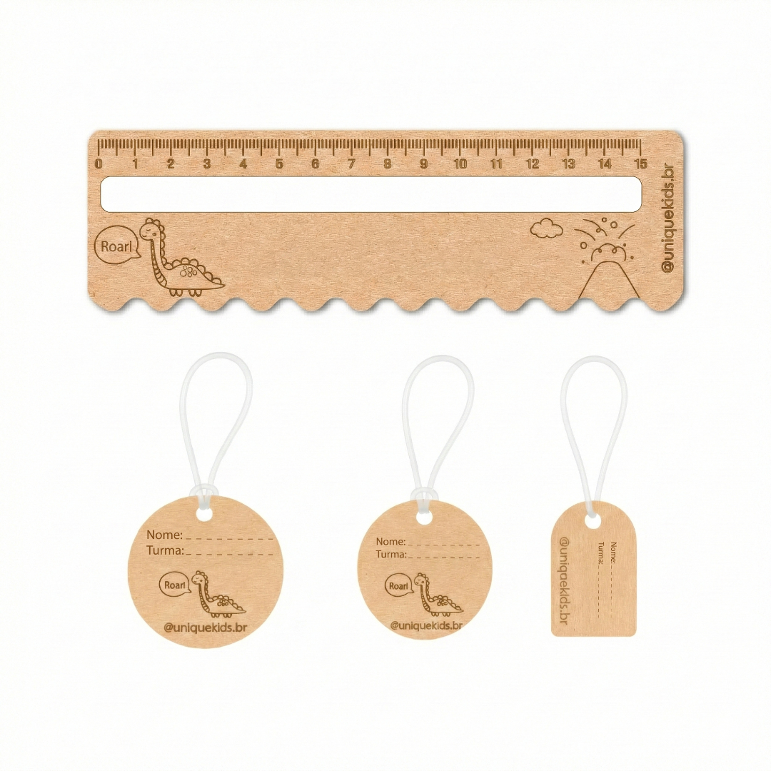 Régua de leitura + tag (Dinossauro)
