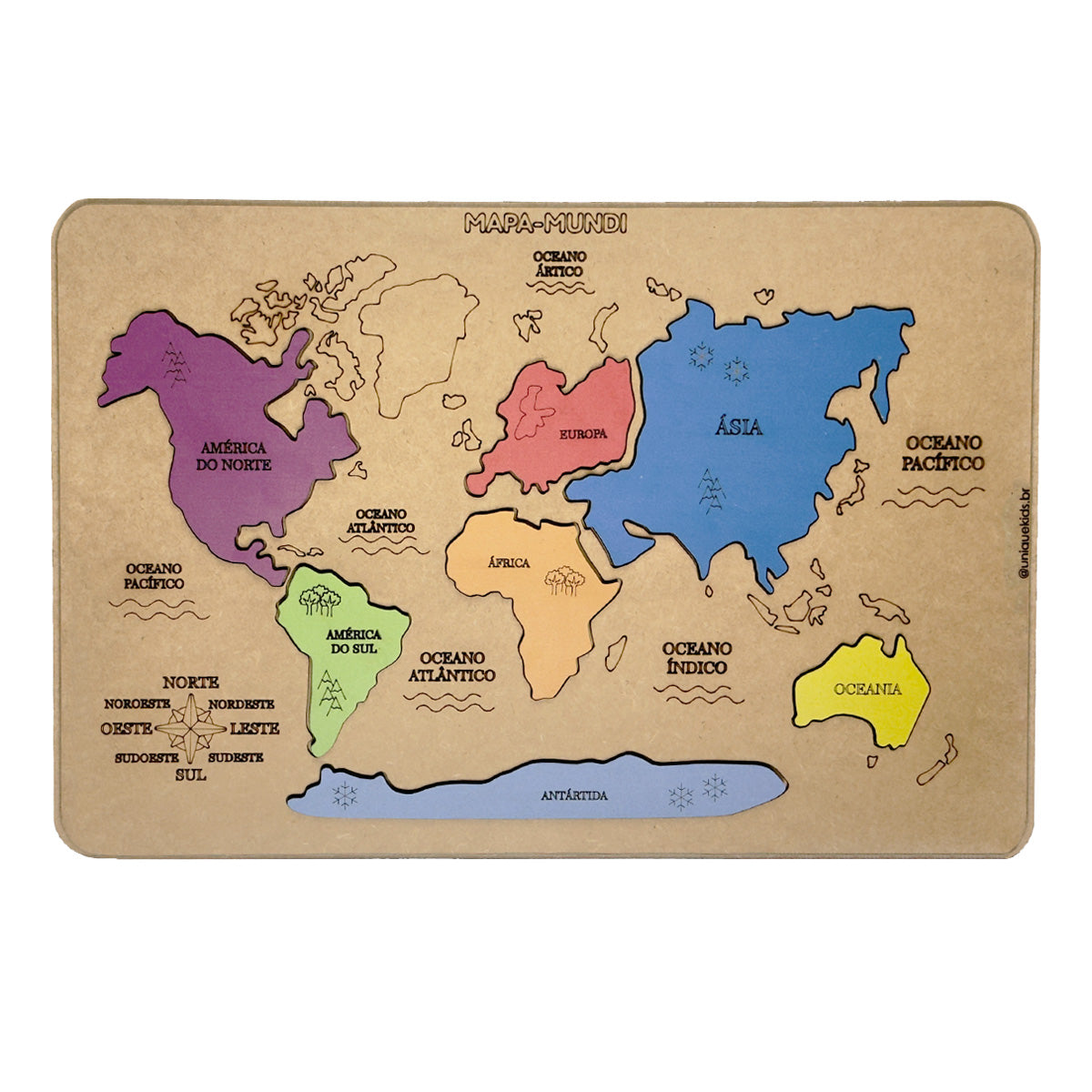 Combo Mapas: Mapa Múndi + Mapa do Brasil